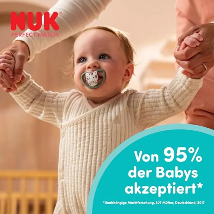 NUK Perfect Match Air Day & Night Schnuller, 4 Stück für 18-36 Monate, leuchtend, luftzirkulationsfördernd, speichelrash-präventiv, 95% Baby-Akzeptanz – Bild 4