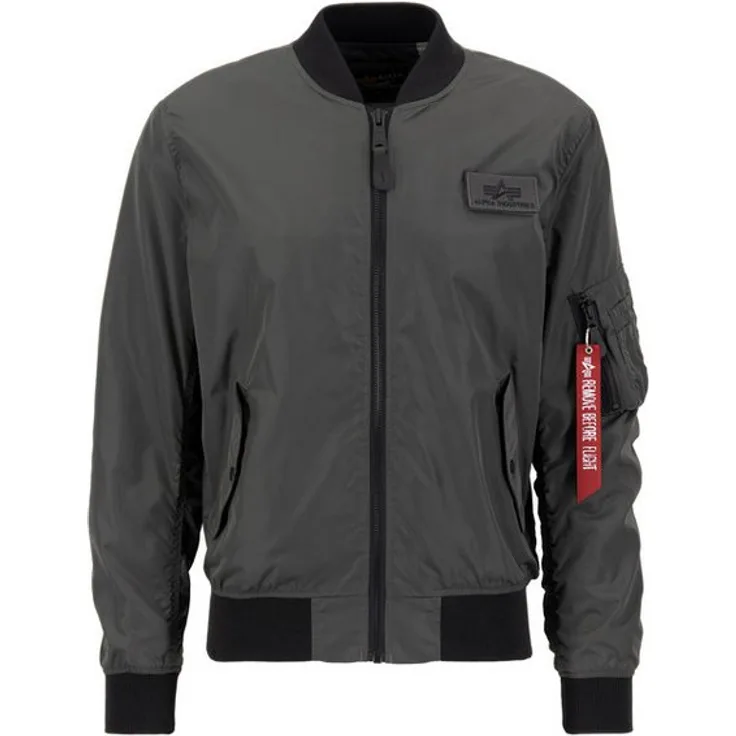 Alpha Industries Bomberjacke Alpha Industries Men MA-1 TTC - Enge Passform, kontrastierende Rippen, RBF-Tag zur Authentizität, Nylon, Slim Fit, Lifestyle, Reißverschluss, seitliche Eingrifftaschen, leicht gefüttert, Schwarz