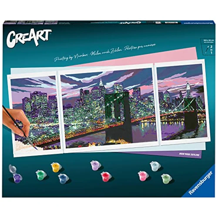 Ravensburger 23551 - CreArt, Malen nach Zahlen, New York Skyline, 100x40cm, Malset – Bild 2