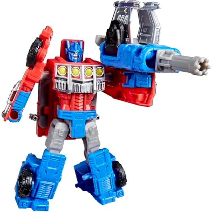 Hasbro Transformers CYBERWORLD Armored Cyber, Optimus Prime Figur 10 cm wandelbar vom Roboter zum Lastwagen mit Blaster-Zubehör – Bild 1