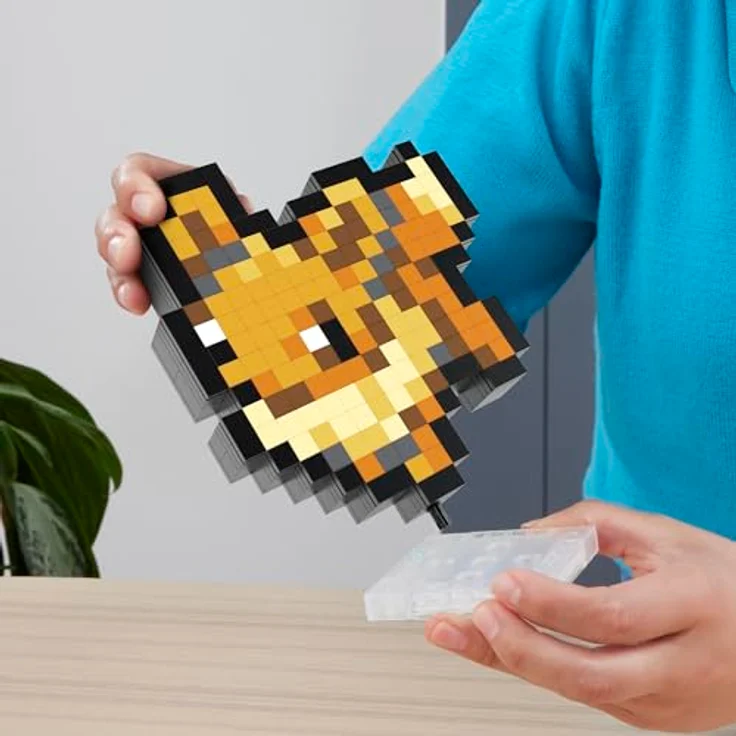 MEGA Pokemon Pixel Evoli HTH78, Sammelfigur zum Zusammenbauen im Retro-Design, kombinierbar mit anderen Pokémon – Bild 3