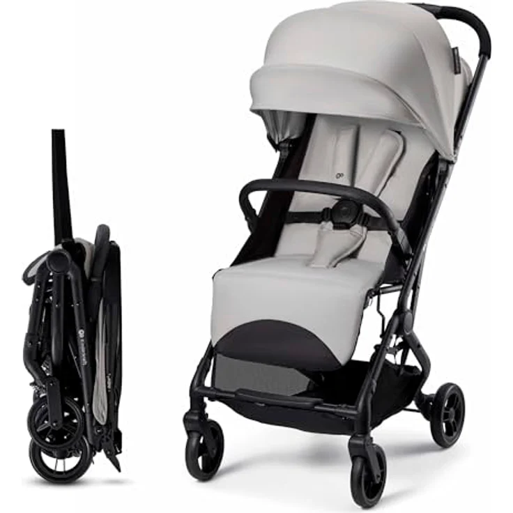 Kinderkraft INDY 3, leichter Buggy ab Geburt bis 15 kg, nur 7,3 kg, Einhand-Faltmechanismus CLICK & FOLD, verstellbare Rückenlehne, 5-Punkt-Gurt, Grau – Bild 1