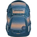 Coocazoo Schulrucksack Mate „Pacific Tribes” in blau-orange, ergonomisch & anpassbar, mit 30L Volumen & LED-Lichtbefestigung, ab 3. Klasse