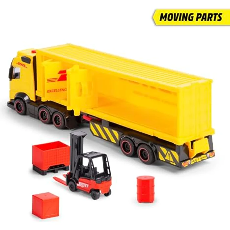 Dickie Toys 203747018 Volvo LKW DHL, 35 cm - Spielzeugauto mit Licht- und Soundeffekten, detailgetreue Nachbildung – Bild 2