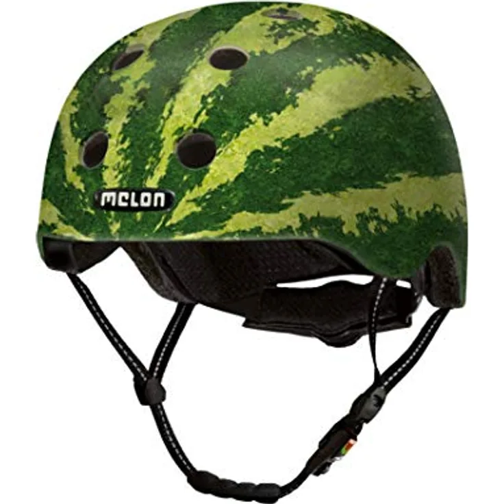 Melon Fahrradhelm »Real Melon« für Damen, Herren und Kinder | Leichter & sicherer urbaner Cityhelm mit Magnetverschluss, individuell anpassbar in grün, Wassermelone | Größe XXS-S (46-52 cm)