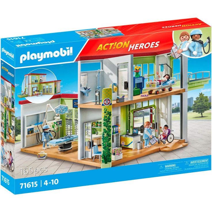 Playmobil® Konstruktions-Spielset Modernes Krankenhaus (71615), Action Heroes, (165 St), Made in Europe