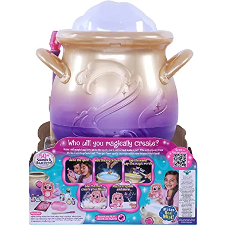 Magic mixies Magic Cauldron, interaktiver Zauberkasten mit 50+ Sounds, echter Nebel und Zauberstab, inkl. Zauberbuch und Zutaten – Bild 3