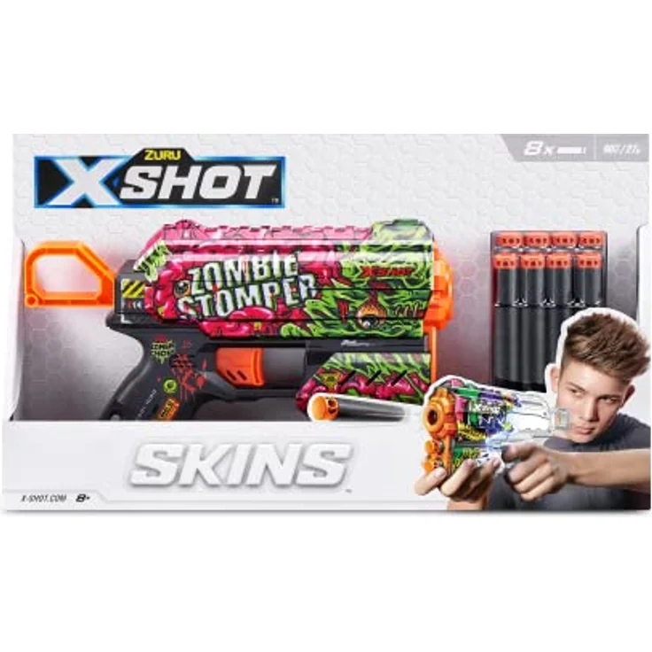 Zuru - XSHOT – Pistole Skins Flux – 8 Pfeile aus Schaumstoff – Farbe leicht – 36516 – Bild 2