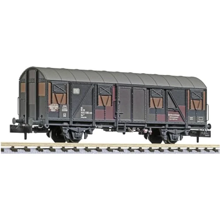 Liliput L265061 N GED. Güterwagen Gos 245 C&A Brenninkmeyer der DB, Modelleisenbahn-Wagen mit glatten Wänden (stark gealtert, ohne Bühne, mit Eigentümeranschriften) – Bild 1