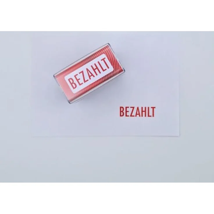 COLOP Printer 20 Textstempel, Abdruckgröße 38 x 14 mm, BEZAHLT, Kunststoff rot, Sichtfenster vorhanden – Bild 5