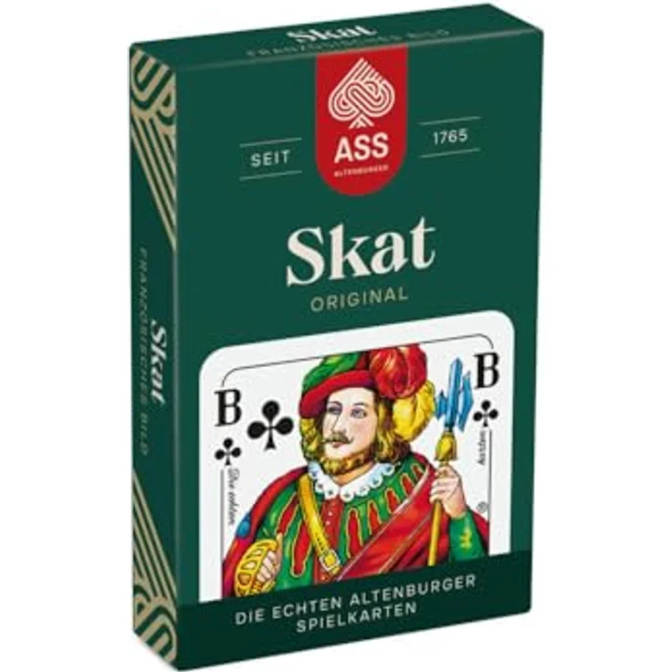 ASS Altenburger FSC Skat, Kartenspiel mit französischem Bild, umweltfreundliche Papiereinschlag, White – Bild 1
