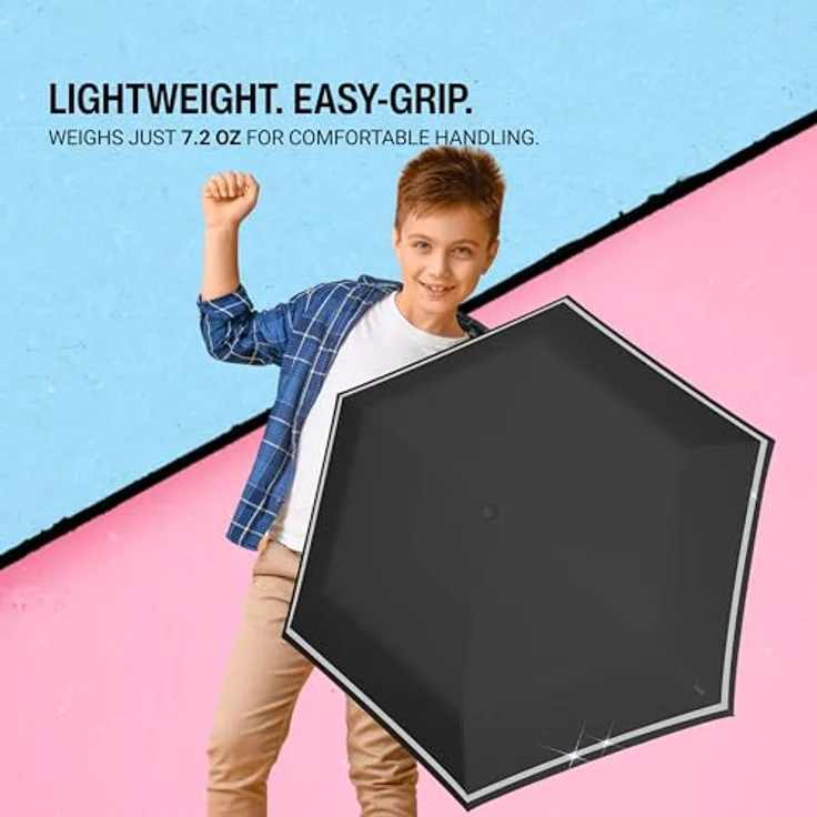 Knirps Rookie Manual Kinder Schultaschenschirm Regenschirm Taschen Kinderschirm Black – Bild 5