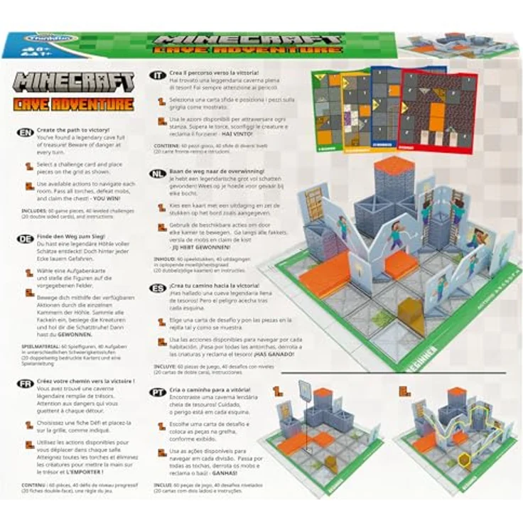 Thinkfun Minecraft Cave Adventure - Logikspiel mit 40 Leveln, interaktiven Elementen und strategischem Gameplay, ab 8 Jahren – Bild 4
