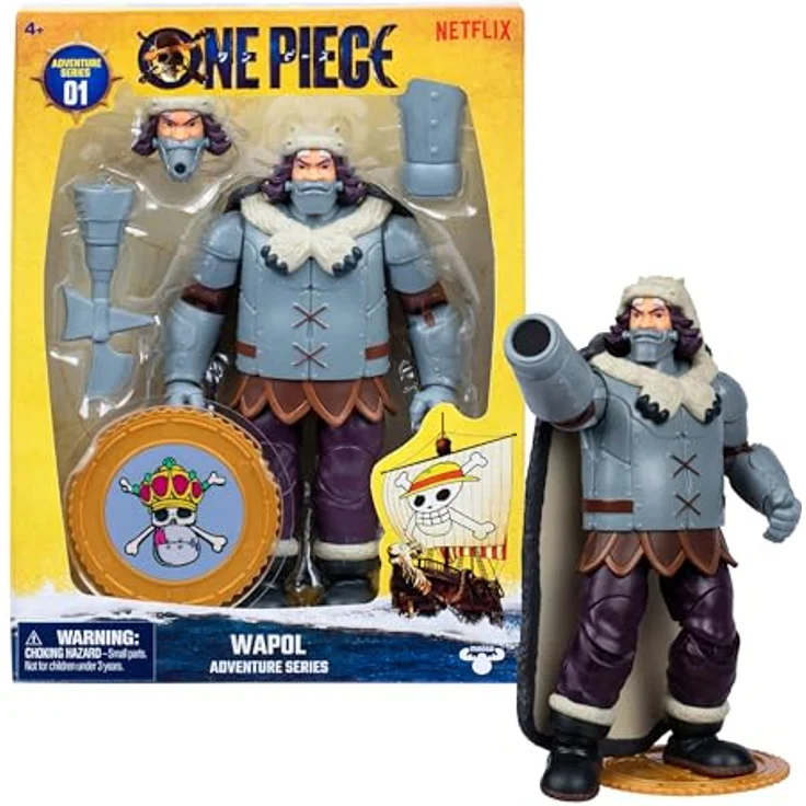 Moose Toys MS63316 One Piece Actionfigur Wapol, 16,5 cm mit beweglichen Gelenken und detailgetreuer Kanone, inklusive Beeren-Münze als Standfuß – Bild 1
