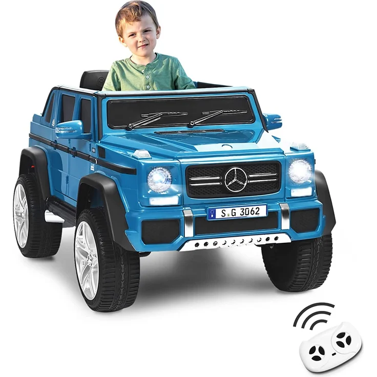 Dreamade Mercedes Benz Elektro Kinderauto Maybach G650s, 12V Elektrofahrzeug mit 2,4G Fernbedienung & Musik & Hupe & Licht (Blau)