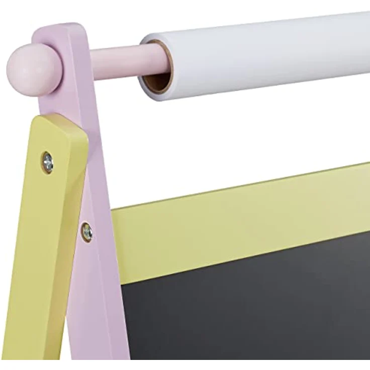 Relaxdays Kindertafel, freistehende Maltafel mit Papierrolle, bunter Rahmen für kreative Kinder – Bild 8