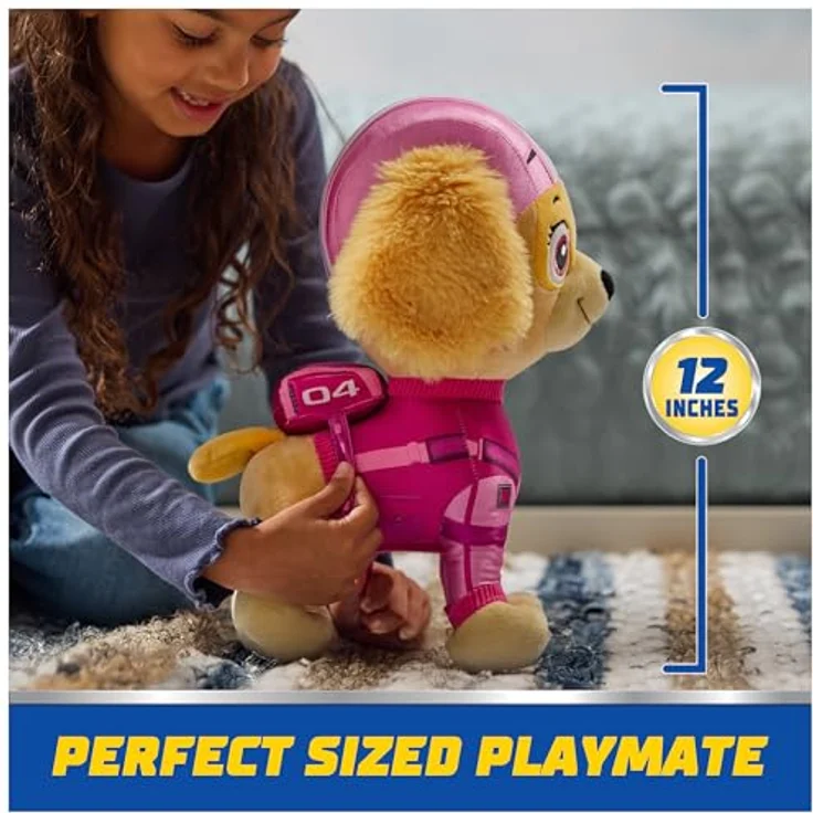 Spin Master Psi-Patrouille: Air Rescue Plüsch-Maskottchen Skye, 12 Zoll, super weich, mit Air Rescue Flugjacke & Helm – Bild 4