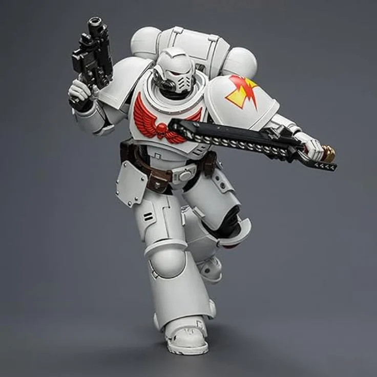 Joy Toy Warhammer White Scars Intercessor Figur, 12 cm, beweglich mit Bolzengewehr und Kettenschwert – Bild 7