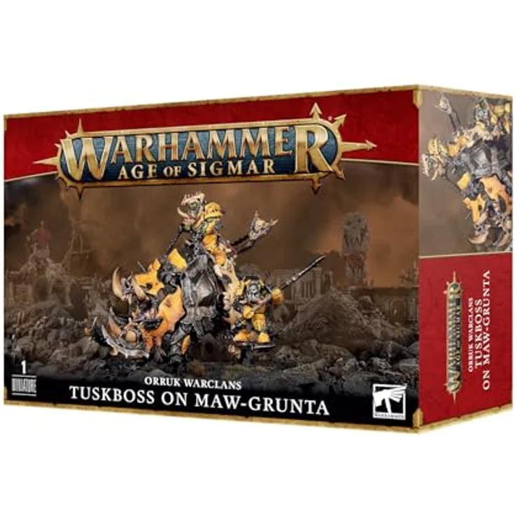 Warhammer Age of Sigmar Ironjawz Orruk Kroboss sur Gueule ki Grogn, Spiel Zubehör, schwarz – Bild 1