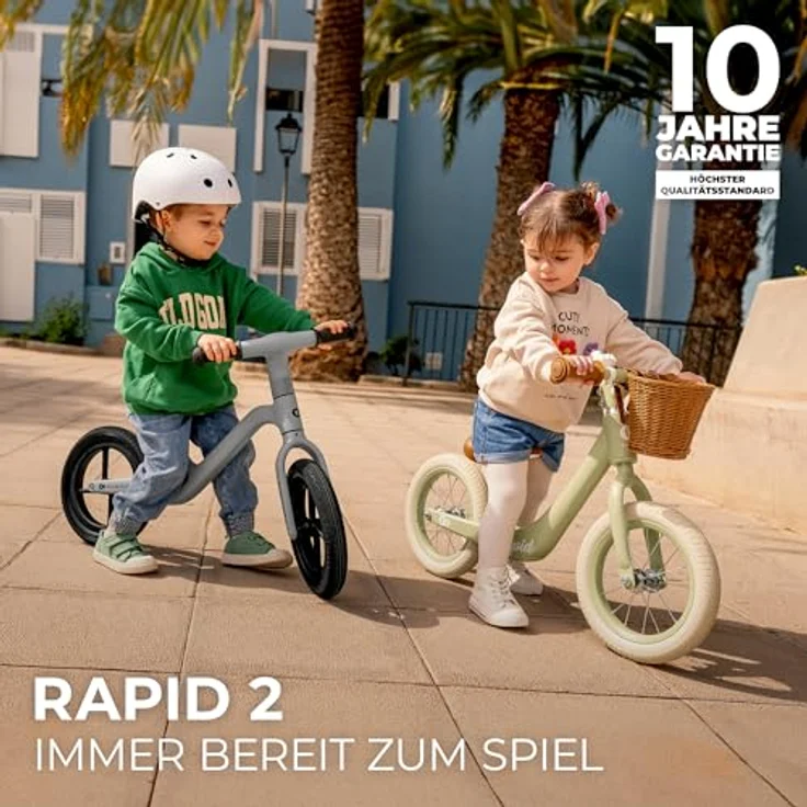 Kinderkraft RAPID2 Laufrad aus Metall, verstellbarer Sitz 33,4-41,3 cm, Retro-Stil für Kinder von 2 Jahren bis 35 kg, mit praktischem Korb, 30 cm Räder – Bild 2