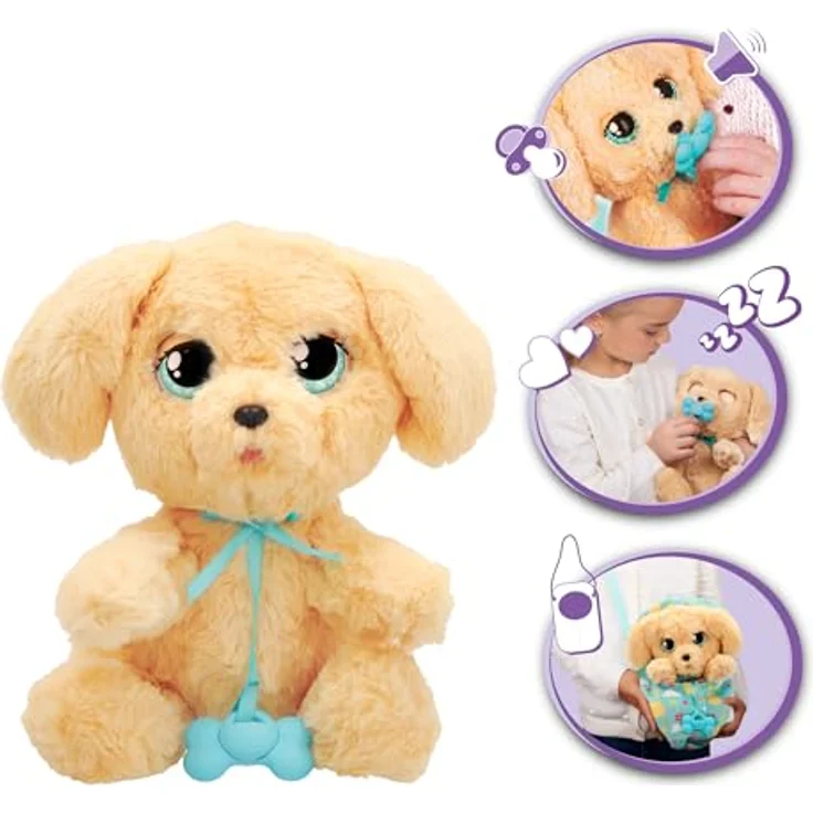 IMC TOYS Baby Paws Labrador Teddy, Kuscheltier mit personalisiertem Zubehör und Schlafgeräuschen, Mehrfarbig, One Size – Bild 2