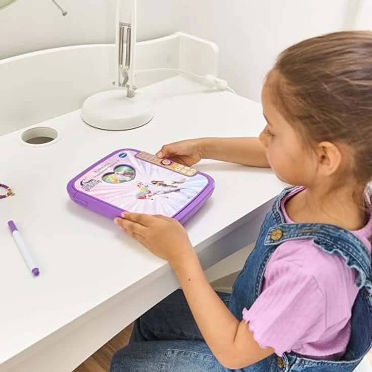 VTech Unicorn Academy - Magisches Tagebuch, interaktives Lernspiel mit 5 Spielmodi, integriertes Mikrofon und Passwortschutz, Deutsch – Bild 2