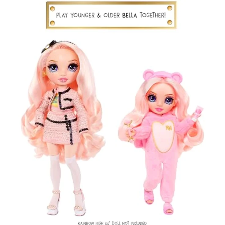 Rainbow High Anziehpuppe Junior High PJ Party Fashion Doll Bella (Pink) - Pyjamaparty Edition mit süßem Design und passenden Accessoires – Bild 4