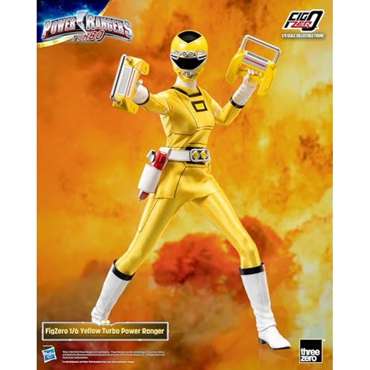 THREEZERO Power Rangers Turbo FigZero Actionfigur 1/6 Yellow Turbo Ranger, 30 cm, mit austauschbaren Teilen und Zubehör – Bild 7
