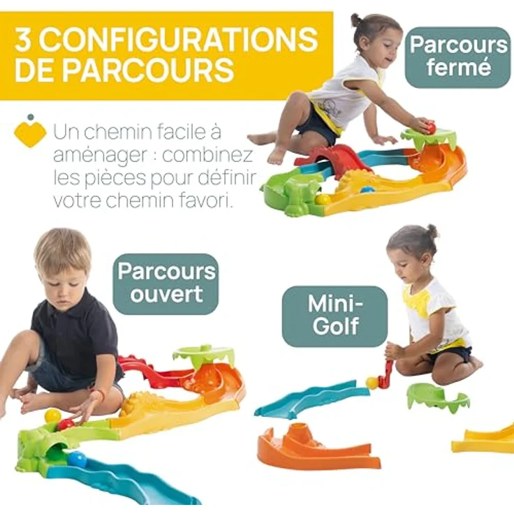 Chicco Kugelbahn 3in1 Safari, vielseitiges Set aus recyceltem Material, Made in Europe, fördert motorische Fähigkeiten, 11 Teile – Bild 5
