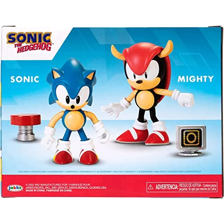 Jakks Pacific Sonic und Classic Mighty, Sammelfigur 2er-Pack, mehrfarbig, 10 cm – Bild 7