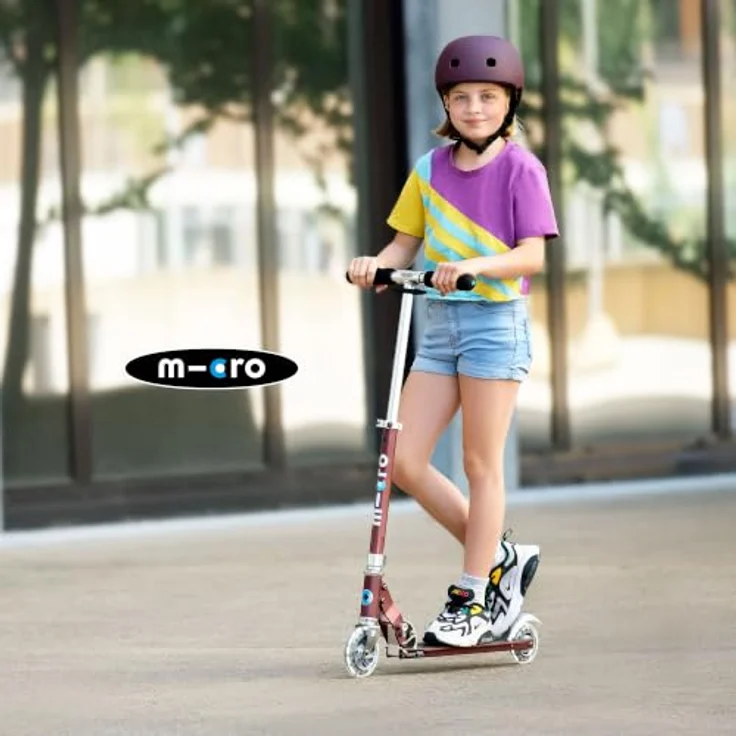 Micro Scooter Micro Sprite LED Silverchrome, klappbarer Kinderroller mit höhenverstellbarem Lenker und LED Rädern, für Jugendliche und Erwachsene – Bild 5