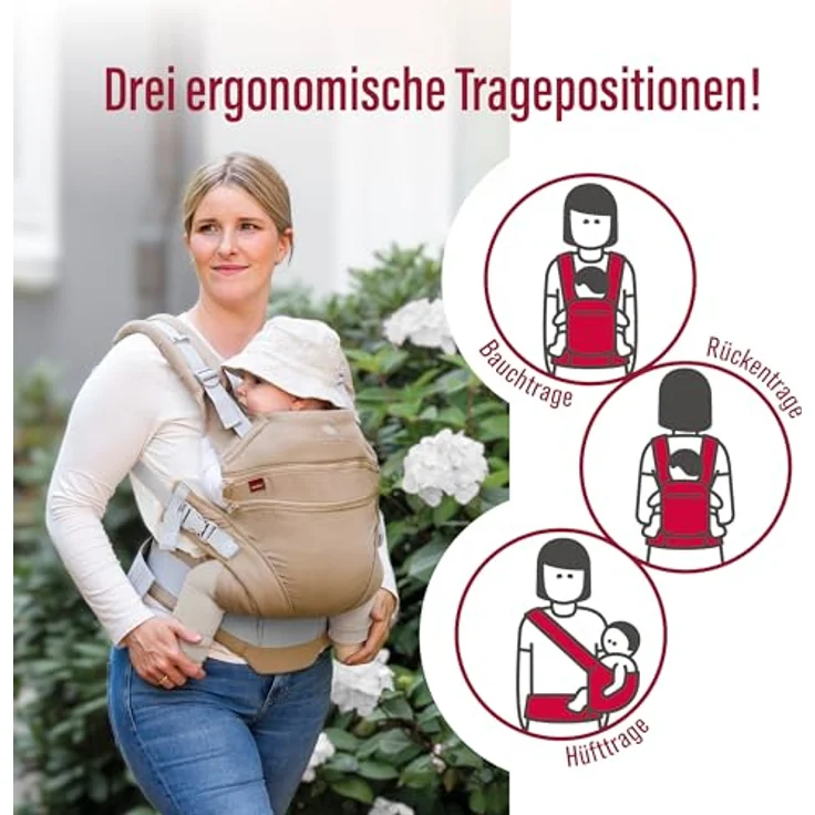 Manduca XT, Babytrage für 3,5 bis 20 kg mit M-Position, 3 Tragepositionen, aus 100% Bio-Baumwolle, mehrere Farben erhältlich – Bild 4