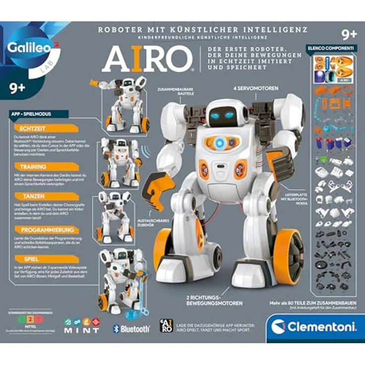 Clementoni RoboMaker Starter DE, Roboter mit KI, Gesten- und Sprachbefehlserkennung, Bluetooth-fähig, ab 8 Jahren – Bild 2