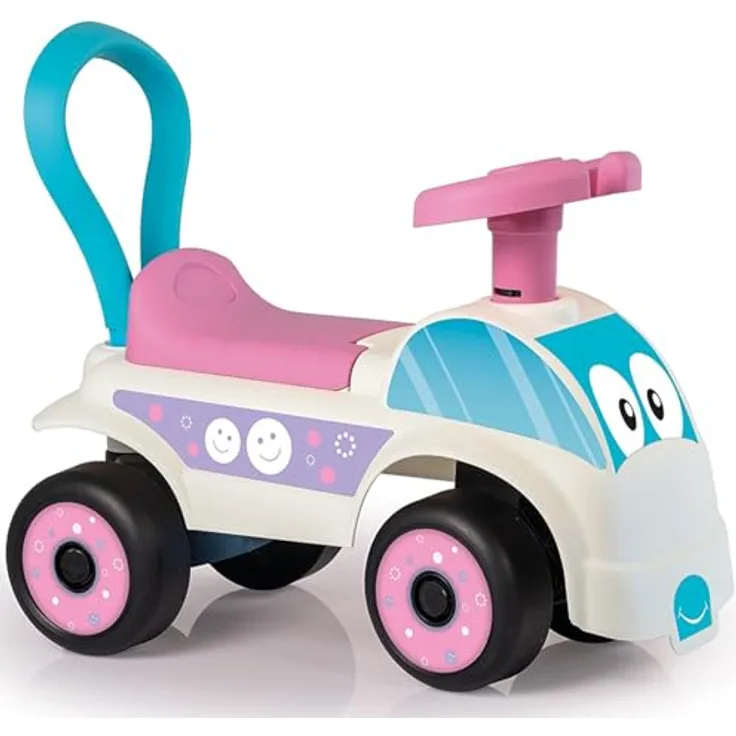 Dolu Walk & Drive, Fuß-zu-Boden-Ride-On-Auto für Kinder von 12 bis 36 Monaten, weiß, mit Hupe und praktischer Aufbewahrung unter dem Sitz