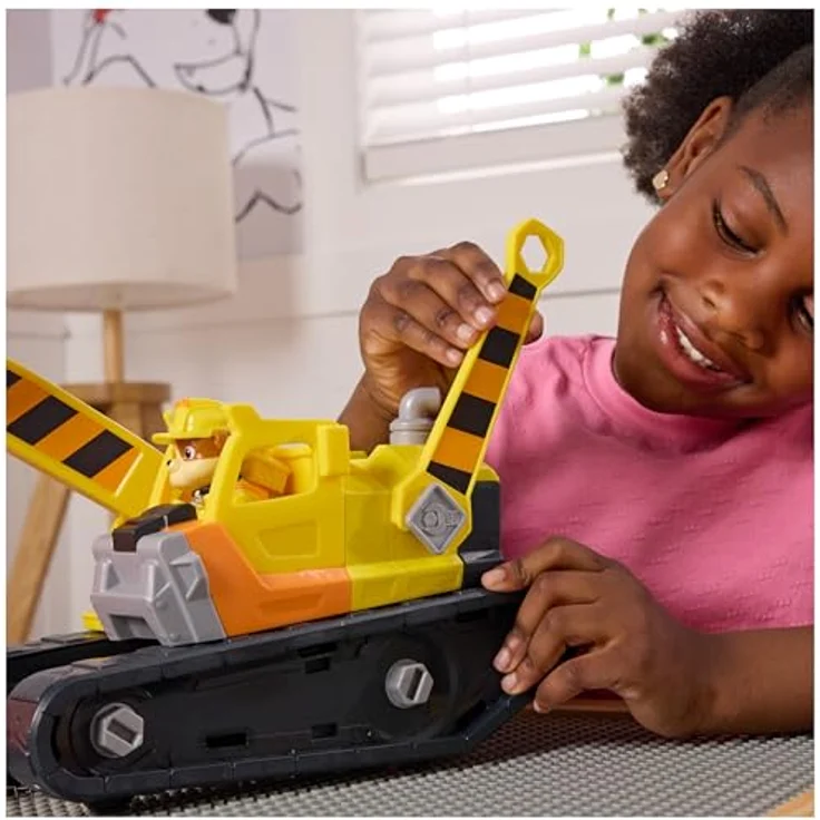 Amigo Rubble Rubbles Deluxe Tool Fahrzeug, 2-in-1 Planierraupe mit 4 abnehmbaren Werkzeugen und 6 cm Rubble-Figur – Bild 9