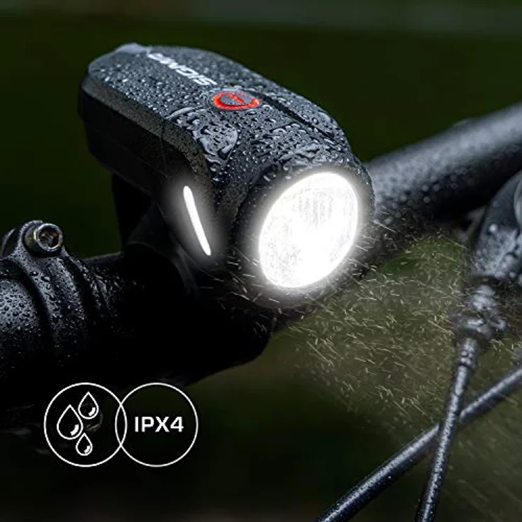 SIGMA SPORT Fahrradbeleuchtung AURA 35 USB Frontleuchte, wiederaufladbares Fahrradlicht mit 35 Lux, sportlich kompaktes Design – Bild 4