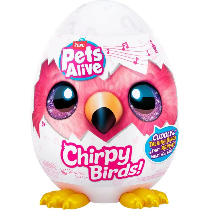 Pets Alive Plüschfigur Chirpy Birds, Interaktives Spielzeug mit Wiederholungsfunktion und Gesang, Lieferung sortiert in verschiedenen Charakteren – Bild 1