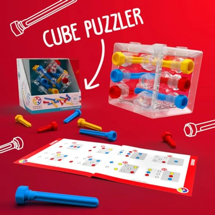 SMART Toys & Games Criss Cross Cube, Box-Puzzle mit 80 Herausforderungen für Logik- und Problemlösetraining, ab 8 Jahren – Bild 3