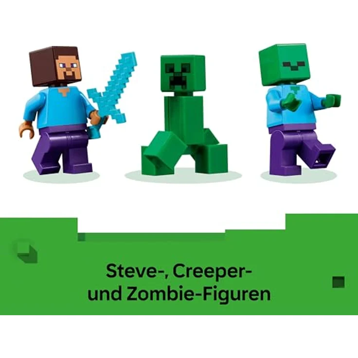 LEGO Minecraft 21275 Das TNT-Dschungelhaus Bausatz, Spielset mit Sprengfunktion und 3 Figuren, Mehrfarbig, 287 Teile – Bild 5
