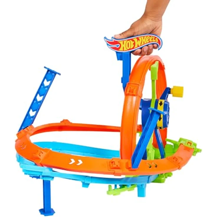 Hot Wheels Action Loop & Crash, Autorennbahn mit innovativem Radmechanismus und Looping, inkl. 1:64 Spielzeugauto, klappbar mit Griff – Bild 5