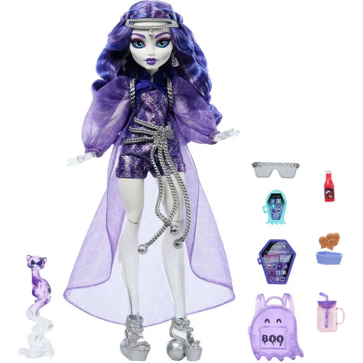 Mattel® Anziehpuppe Monster High, Spectra Vondergeist mit Frettchen