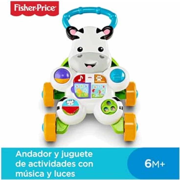Fisher-Price Lern mit mir - Zebra Lauflernwagen, musikalisches Aktivitäts- und Gehspielzeug mit Lerninhalten, ab 6 Monaten, spanische Version, DLD87 – Bild 3