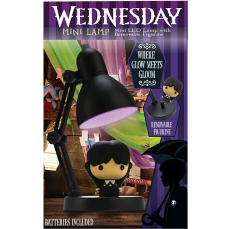 ThumbsUp! Mini Lampe - Wednesday, LED Nachtlicht im Gothic-Design, batteriebetrieben, 9cm hoch – Bild 6