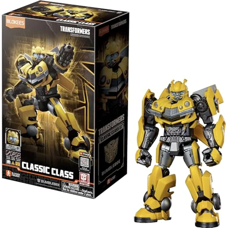 BLOKEES Transformers Figurine Plastic Model Kit Classic Class 02 Bumblebee, bewegliche Bausteinfigur mit leuchtenden Funktionen, geeignet für Sammler ab 12 Jahren – Bild 1