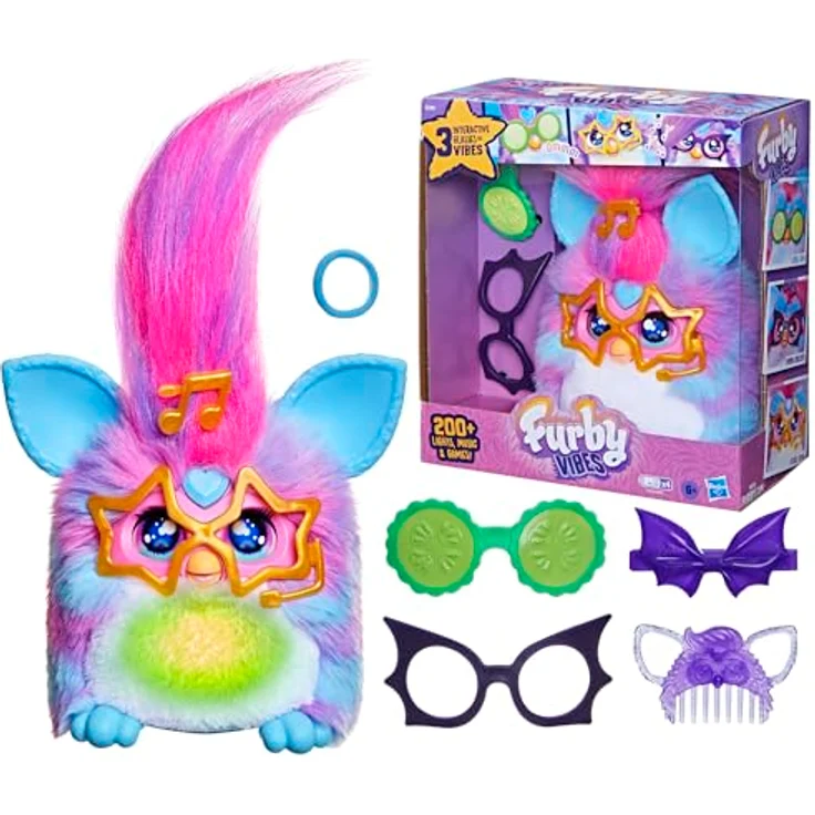 Furby Vibes Blue Razz, interaktives Plüschspielzeug mit 3 Modi und stylbarem Haar, für Mädchen & Jungen ab 6 Jahren – Bild 2