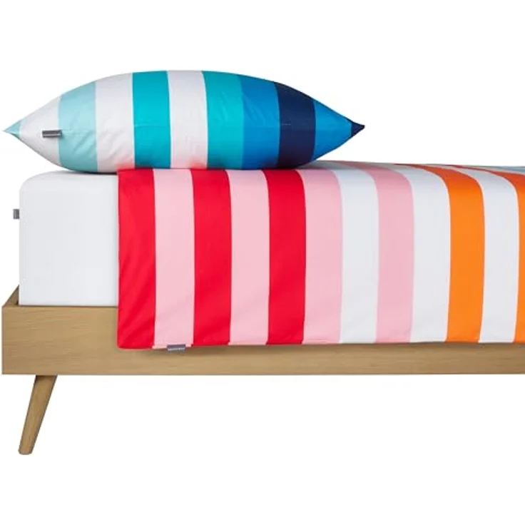 Schiesser Bettwäscheset Happy Stripes | Renforcé | 100% Baumwolle aus nachhaltiger Produktion | Türkis – Bild 2