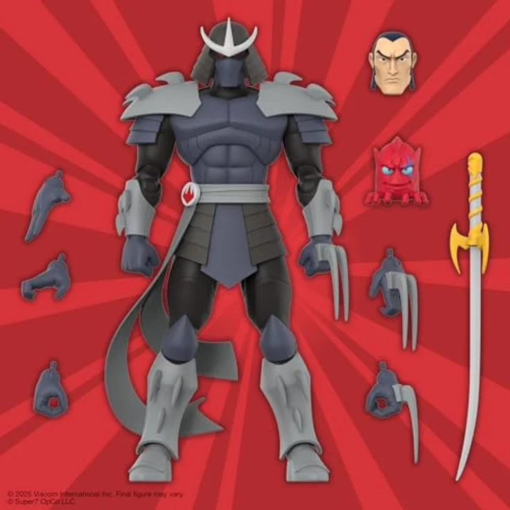 Super7 Teenage Mutant Ninja Turtles Ultimates Actionfigur Wave 13 Shredder, 18 cm, voll beweglich mit umfangreichem Zubehör und austauschbaren Teilen – Bild 5