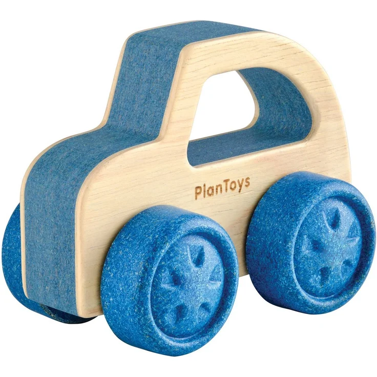 Plantoys Greifling Auto, Gummibaumholz, 6 x 10,5 x 8,5 cm, umweltfreundlich