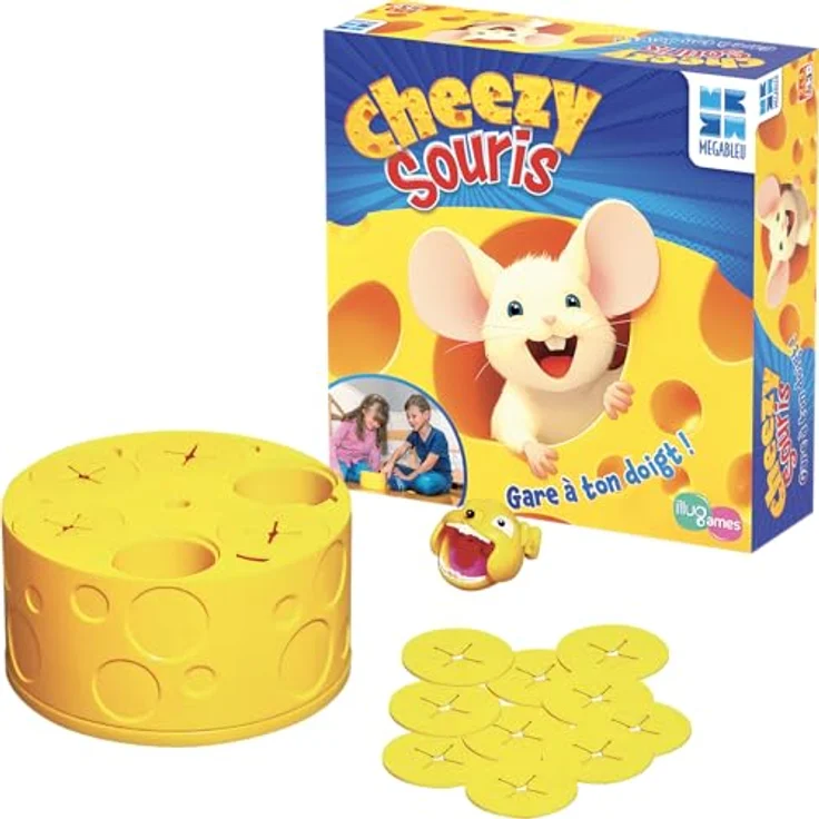 MEGABLEU Tischspiel CHEEZY MOUSE, Brettspiel für 2-4 Spieler, geeignet ab 3 Jahren, blau, unisex – Bild 5