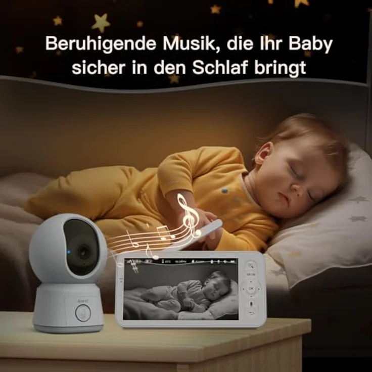 ARENTI Baby Monitor: 1080P Kamera, 5’’ Screen, Nachtsicht, PTZ, EIN-Touch-Anruf, VOX, Gefahrenzonen, Bewegungserkennung, Musik - Ideal für Babypflege – Bild 5